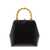 Jil Sander Goji Square Black Leather Handbag With Bamboo Handle Jil Sander Woman BLACK