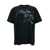 Palm Angels Black Crewneck T-Shirt With Foggy Logo Print In Cotton Man BLACK
