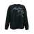 Palm Angels Black Crewneck Sweatshirt With Foggy Logo Print In Cotton Man BLACK