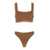 HUNZA G 'Xandra' Brown Bikini With Fixed Straps In Ribbed Stretch Polyamide Woman BROWN