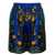 Versace Blue Shorts With Harness Print In Silk Man BLUE