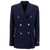 Versace Blue Double-Breasted Jacket With Medusa Buttons In Stretch Wool Woman BLUE