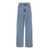 TOTÊME Light Blue Wide Jeans With Logo Patch In Denim Woman BLUE