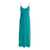 PLAIN Light Blue Slip Dress With V Neckline In Satin Woman BLUE