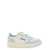 AUTRY 'Medalist' White And Light Blue Low Top Sneakers With Logo Patch In Leather Woman BLUE