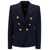 Balmain Blue Double-Breasted Jacket with Jewel Buttons in Wool Woman BLUE