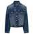 Kenzo Blue Denim Jacket With Logo Patch And Contrasting Stitching In Cotton Denim Man BLUE