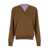 Jil Sander Brown And Lillac Double-Neck Sweater In Wool Man Beige