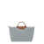 Longchamp 'Le Pliage Original' Grey Tote Bag With Embossed Logo And Leather Trim In Canvas Woman GREY
