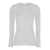 Brunello Cucinelli White Long-Sleeve Top With Monile Detail In Ribbed Stretch Cotton Woman WHITE
