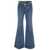 Michael Kors Blue Flared Jeans With Chain Belt In Denim Woman BLUE