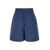 Palm Angels Blue Shorts with Monogram in Linen Woman BLUE