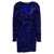 ROTATE Birger Christensen Mini Blue Wrap Dress with All-Over Sequins in Stretch Polyester Woman Rotate BLUE