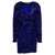 ROTATE Birger Christensen Mini Blue Wrap Dress With All-Over Sequins In Stretch Polyester Woman Rotate BLUE