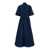 SARA ROKA Blue Popline Midi Dress in Crepe Fabric Woman BLUE