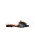 Via Roma 15 Black leather slippers Black  