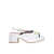 Via Roma 15 White leather sandals White