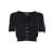 Elisabetta Franchi Cropped black tricot sweater Black  