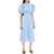 ROTATE Birger Christensen Midi Satin Dress With Balloon Sleeves PLACID BLUE