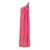 Stella McCartney Pink One-Shoulder Maxi Dress With Crystal Chain In Double Satin Woman Pink