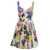 Dolce & Gabbana Mulrticolor Garden Print Mini Dress In Cotton Blend Woman MULTICOLOR