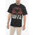 Market Contrasting Printed Cotton Crew-Neck T-Shir Black