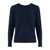 Ralph Lauren Ralph Lauren Navy Blue Cotton-Linen Blend Crew Neck Sweater BLUE