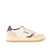 AUTRY Autry Low Medalist Sneakers In White Canvas And Beige And Purple Leather WHITE