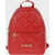 Moschino Love Faux Leather Quilted Backpack Red