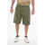 C.P. Company Cotton And Linen Cargo Shorts With Belt Loops Green