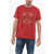 ETRO Paisely Patterned Solid Color Crew-Neck T-Shirt Red
