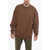 HED MAYNER Solid Color Lightweight Cotton Crew-Neck Sweater Brown