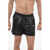 Tagliatore Solid Color Swim Shorts With 3 Pockets Black
