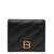 Balenciaga Black Card-Holder With Crush Flap In Quilted Leather Woman Black