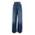 Icon Denim Blue High Waisted Wide Jeans In Cotton Denim Woman BLUE