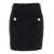 Balmain Black Pencil Mini Skirt With Jewel Buttons In Tweed Woman Black