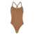 HUNZA G 'Bette' Brown One-Piece Swimsuit With Crisscross Straps In Stretch Fabric Woman BROWN