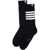 Thom Browne Long 4-Bar Lightweight Cotton Socks BLACK