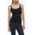 Off-White Ribbed Stretch Cotton Meteor Tank Top Black