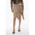Stella McCartney Satin Asymmetric Miniskirt With Side Zip Beige