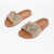 RODO Knotted Design Rhinestoned Sliders Gold