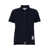 Thom Browne Relaxed Fit Short Sleeve Polo W/ Center Back Rwb Stripe In Classic Pique BLUE
