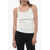 Off-White Ribbed Stretch Cotton Meteor Tank Top White