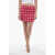 Versace Houndstooth Patterned Tweed Miniskirt Pink