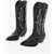 SONORA Leather Santa Fe Western Boots With Contrasting Stitchings Black