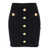 Balmain Balmain Ribbed Skirt With Buttons Black