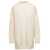 Jil Sander Oversized White Crewneck Sweater With Shorter Hem At The Front In Wool Woman WHITE