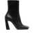 AMINA MUADDI Amina Muaddi Leather Heel Ankle Boots Black