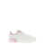 Dolce & Gabbana 'Portofino' White And Pink Low Top Sneakers With Logo In Leather Woman WHITE