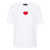 DSQUARED2 DSQUARED2 Cotton T-Shirt With Red Heart Logo On The Front WHITE